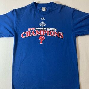 Philadelphia Phillies Blue T Shirt Sz Medium Adult